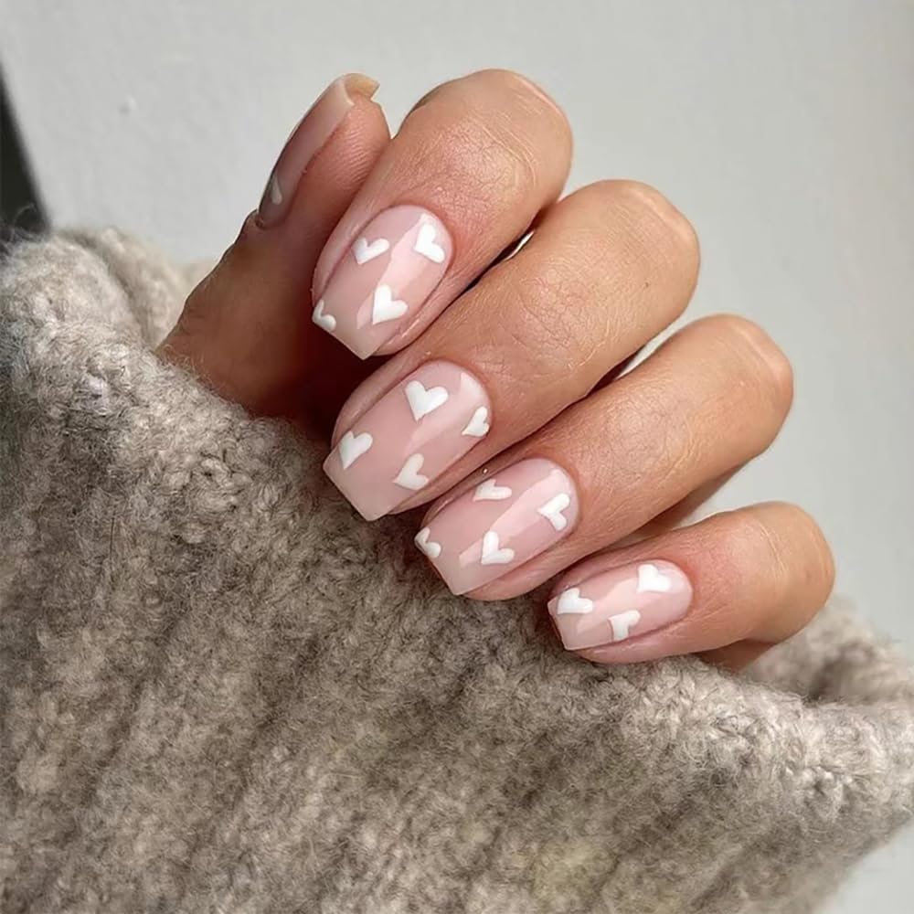 6 Packs (144 Pcs) Medium Press on Nails - Almond & Square Shape Full Cover Fake Nails with Adhesive Tabs, Acrylic Artificial Nails for DIY Manicure & Nail Art - Perfect for Parties, Weddings, and Everyday Wear