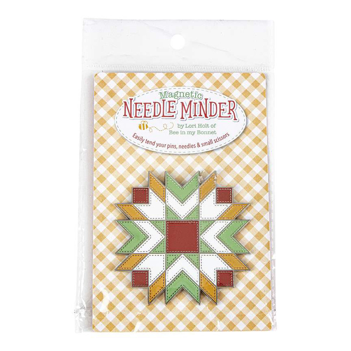 Lori Holt Large Gingham Star Needle Minder - Perfect for Quilting, Embroidery & Sewing Projects