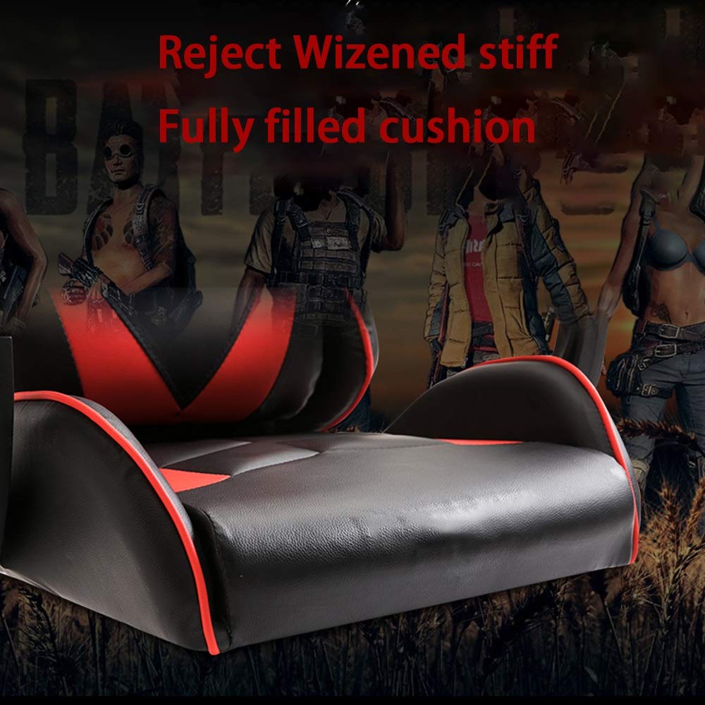 Ergonomic High Back Racing Style Gaming Chair - Adjustable Swivel Office Chair with Headrest & Lumbar Support, Massage Function - Red - Perfect for Home Office, Gaming Setup & Workstation Comfort