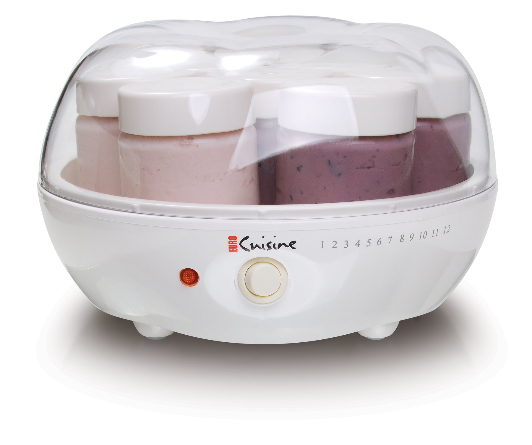 Euro Cuisine YM80 Yogurt Maker - White, 9.6 Inch | Homemade Yogurt Machine for Healthy Breakfast & Snacks | Perfect for Kitchens, Dorms & Offices