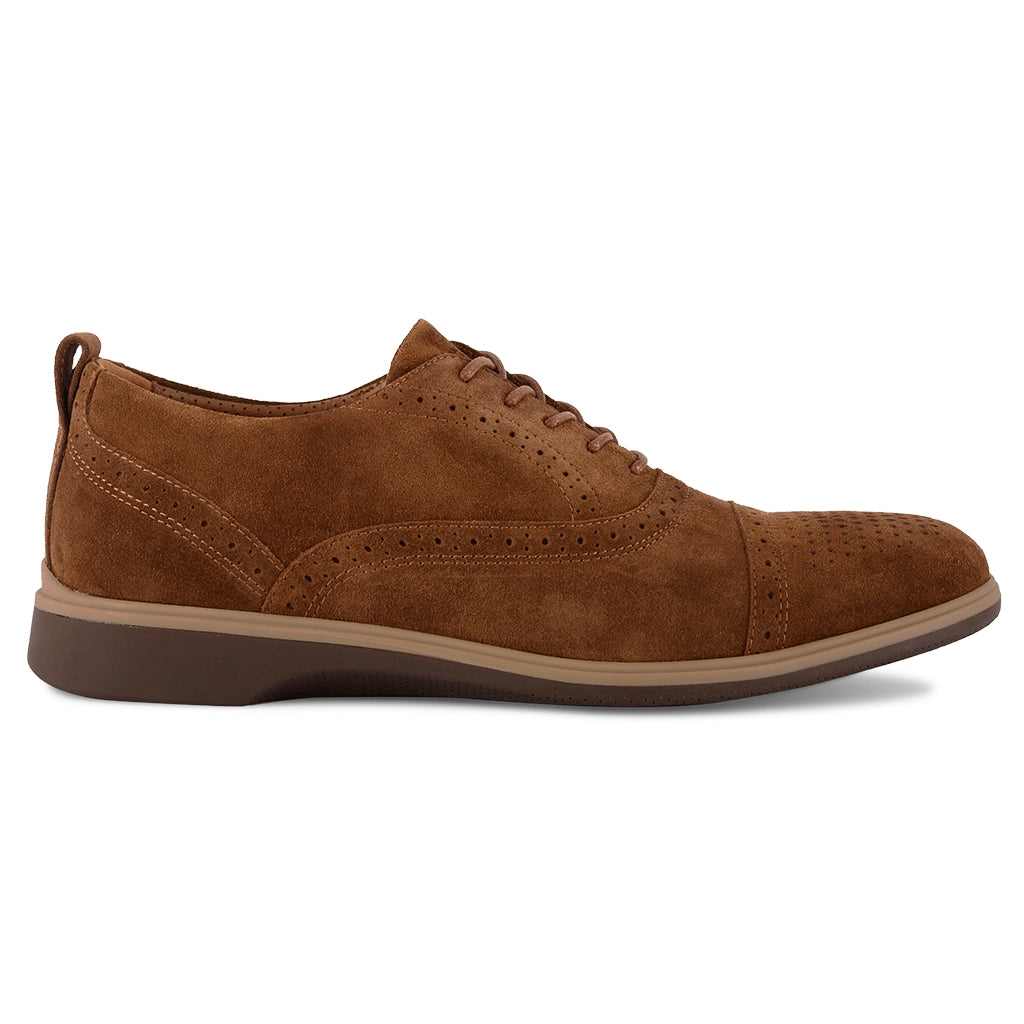 Premium Cap Toe Grizzly Leather Dress Shoes for Men - Classic Oxford Style for Business, Formal & Wedding Occasions