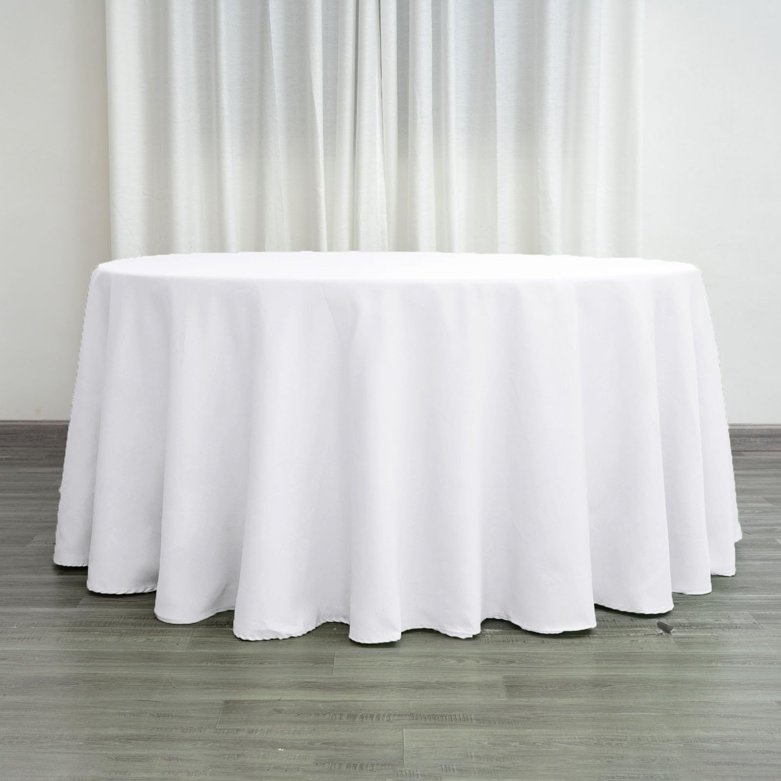 Efavormart 10 Pack 120 Inch Round Tablecloth - Stain & Wrinkle Resistant Washable Polyester Fabric Table Cover for Wedding, Banquet, Party, Dining Room - White | Elegant Decor for Special Occasions & Everyday Use
