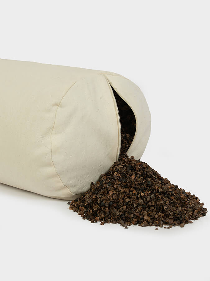 Organic Buckwheat Meditation Bolster Cushion - Yoga Studio Essential for Zen Practice, Home Meditation & Relaxation - Eco-Friendly Linen Cover