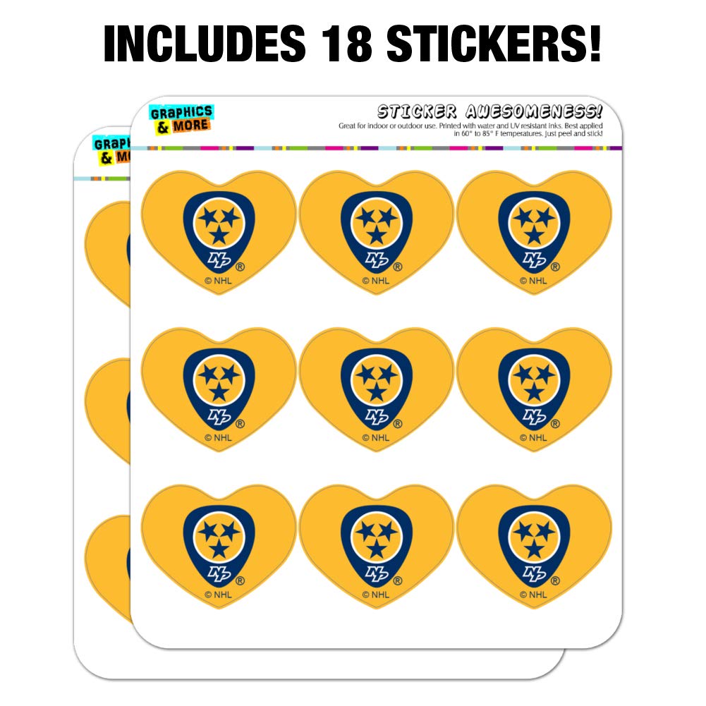 Nashville Predators NHL Heart-Shaped Planner Stickers - Team Logo Decals for Scrapbooking, Bullet Journals & DIY Crafts - Perfect for Hockey Fans & Game Day Decorations