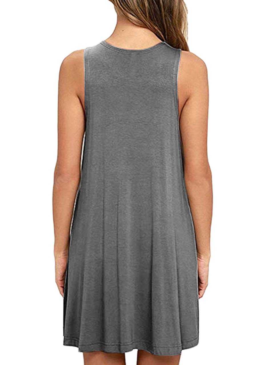 OMZIN Women's Sleeveless Swing Dress - Flared Tank Mini Dress with Pockets for Summer | Casual Outfit, Beach Wear, Vacation Dress, Party Dress