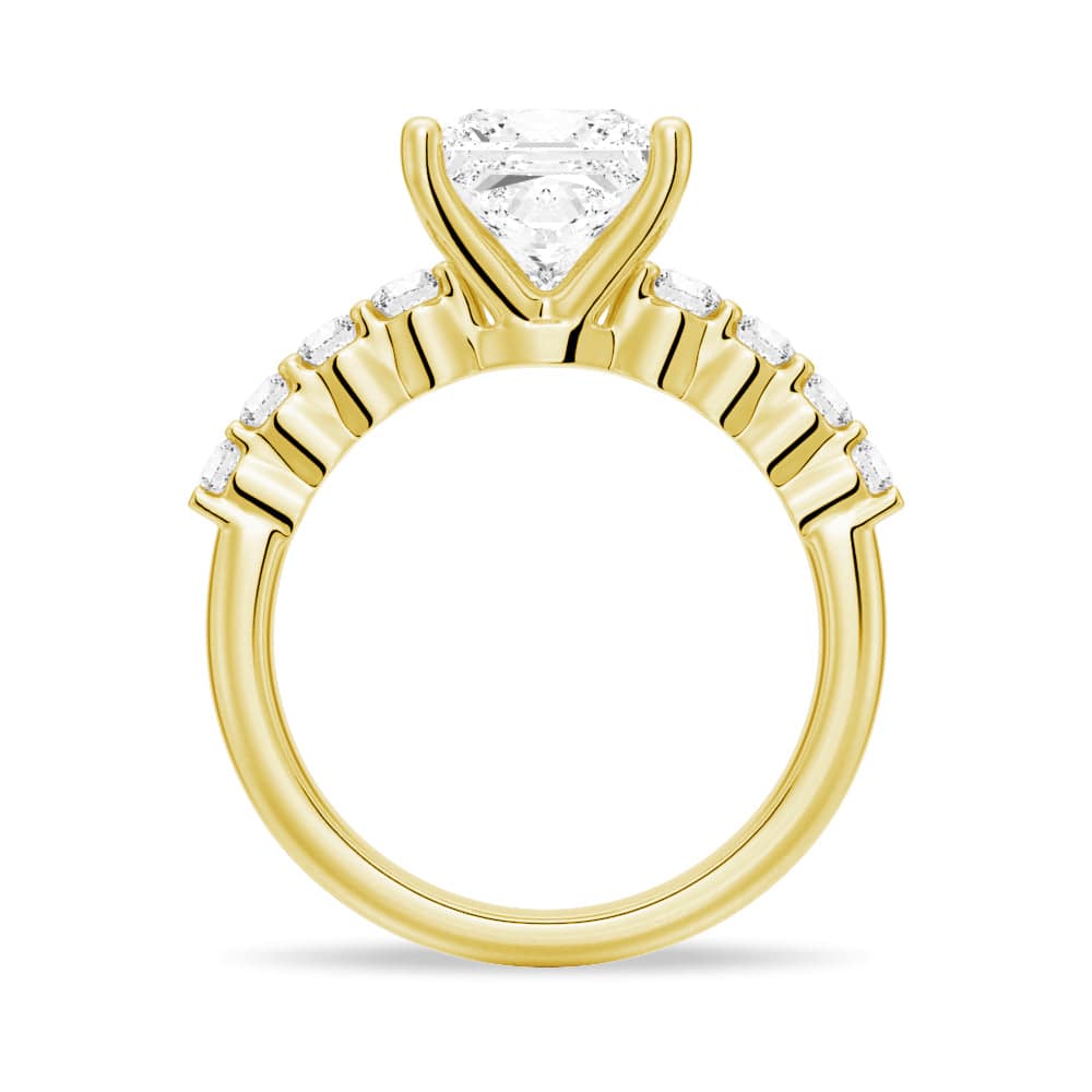 Classic Shared Prong Princess Cut Moissanite Engagement Ring - 1.5ct Round Brilliant Diamond Alternative, 14K White Gold Wedding Band for Women, Perfect Proposal Gift for Her, Anniversary & Valentine's Day Jewelry