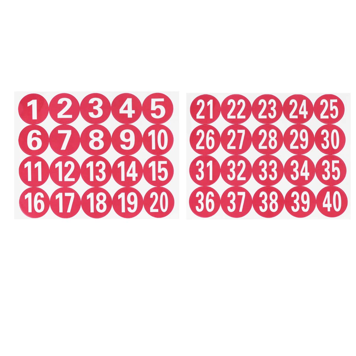 NUOBESTY Custom Number Stickers 1-40 - Self Adhesive Decorative Markers for Tables, Bags & Home - 40PCS Letter & Serial Stickers for DIY Crafts, School Projects & Organization