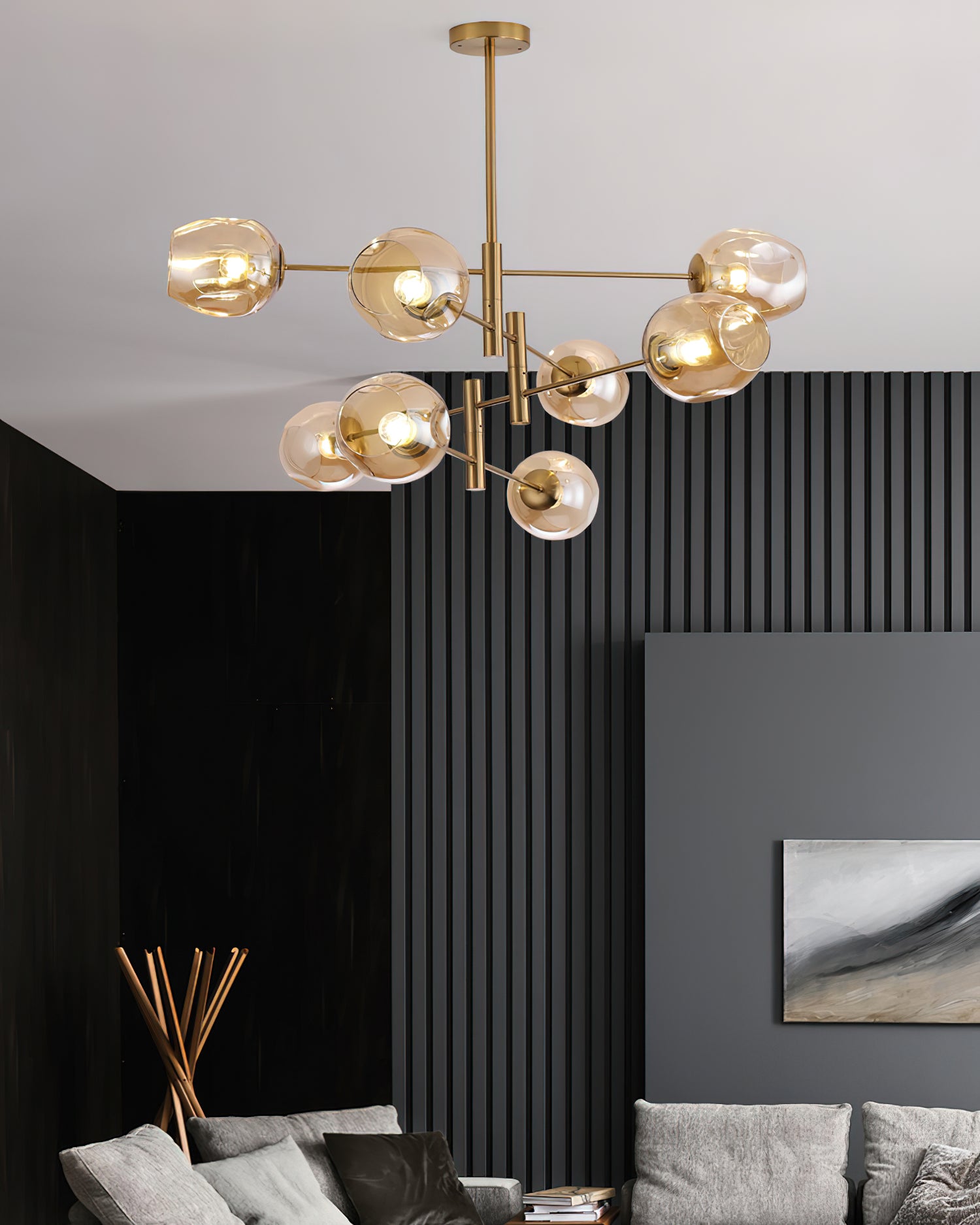 Elegant Branch Optical Chandelier - Modern Crystal Ceiling Light Fixture for Dining Room, Living Room, Bedroom Decor | Energy Efficient LED Lighting for Home & Office