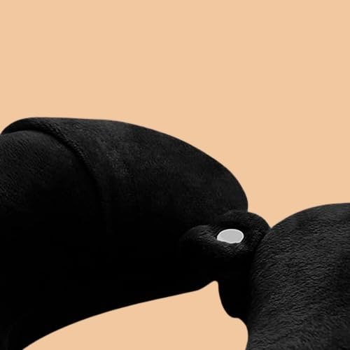 Premium Travel Neck Pillow Set of 2 - Ergonomic Memory Foam Support for Airplane, Car & Office - Unisex Comfort Head Rest for Long Flights & Road Trips - Black Multipurpose Neck Holder (Airplane Accessories, Business Travel Essentials)