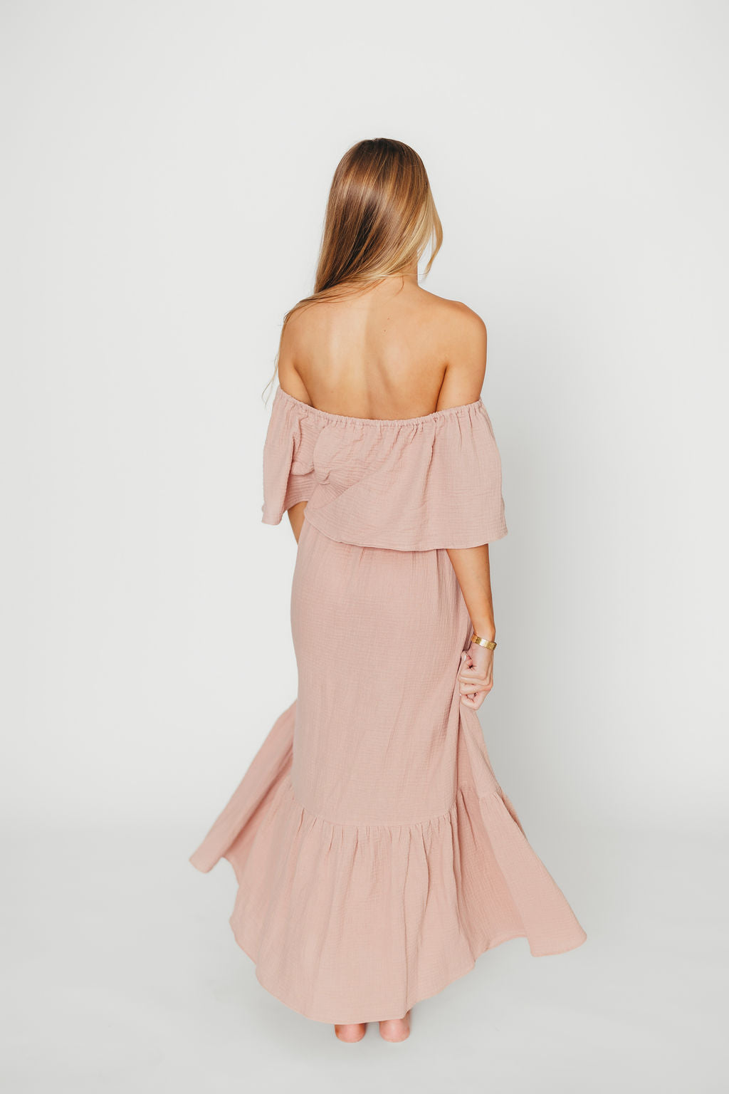 Josie 100% Cotton Maxi Dress in Rose - Bump & Nursing Friendly Maternity Dress for Pregnancy & Breastfeeding | Perfect for Casual Wear, Baby Showers & Nursing Outings