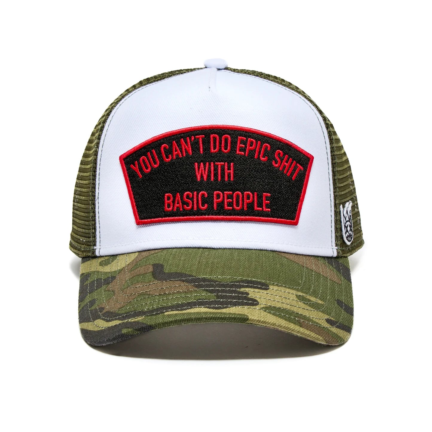 CULT OF INDIVIDUALITY Can't Do Epic Shit Mesh Back Trucker Hat - Stylish Adjustable Snapback Cap for Men & Women - Perfect for Outdoor Activities, Concerts and Streetwear Fashion