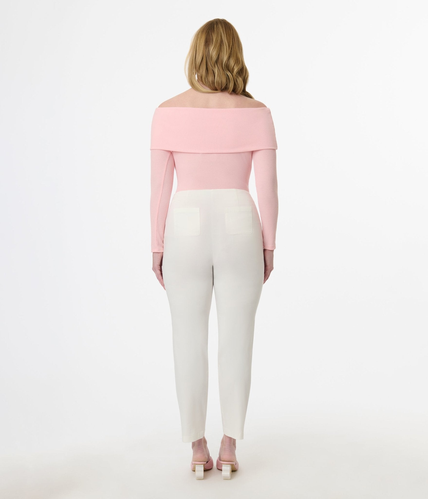 Vintage 1960s Light Pink Folded Shoulder Knit Top - Retro Women's Blouse for Casual Wear & Special Occasions