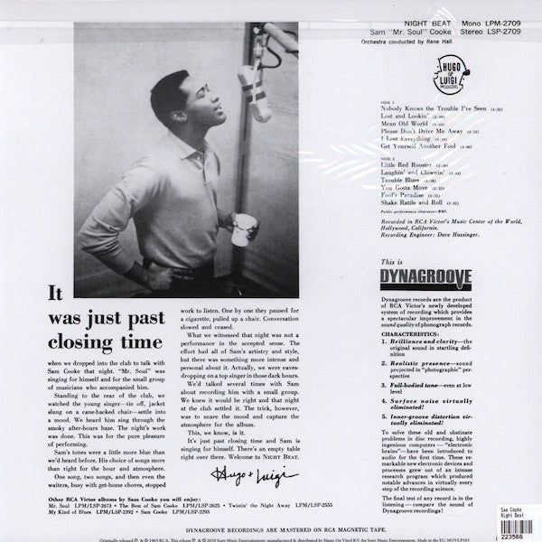 Sam Cooke Night Beat Vinyl LP Album 180 Gram Reissue Mint Condition - Perfect for Jazz & Soul Music Collectors and Vinyl Enthusiasts