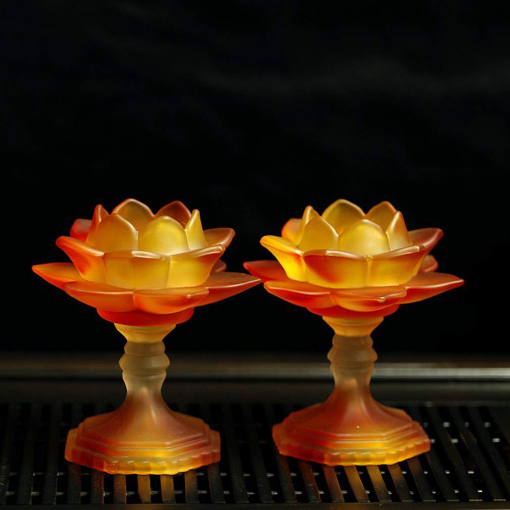 Glass Lotus Flower Candle Holders - Elegant Tealight Candle Stand for Home Decor, Wedding Party & Buddhist Meditation - Perfect for Candlelight Dinners, Spa Relaxation and Spiritual Gifts