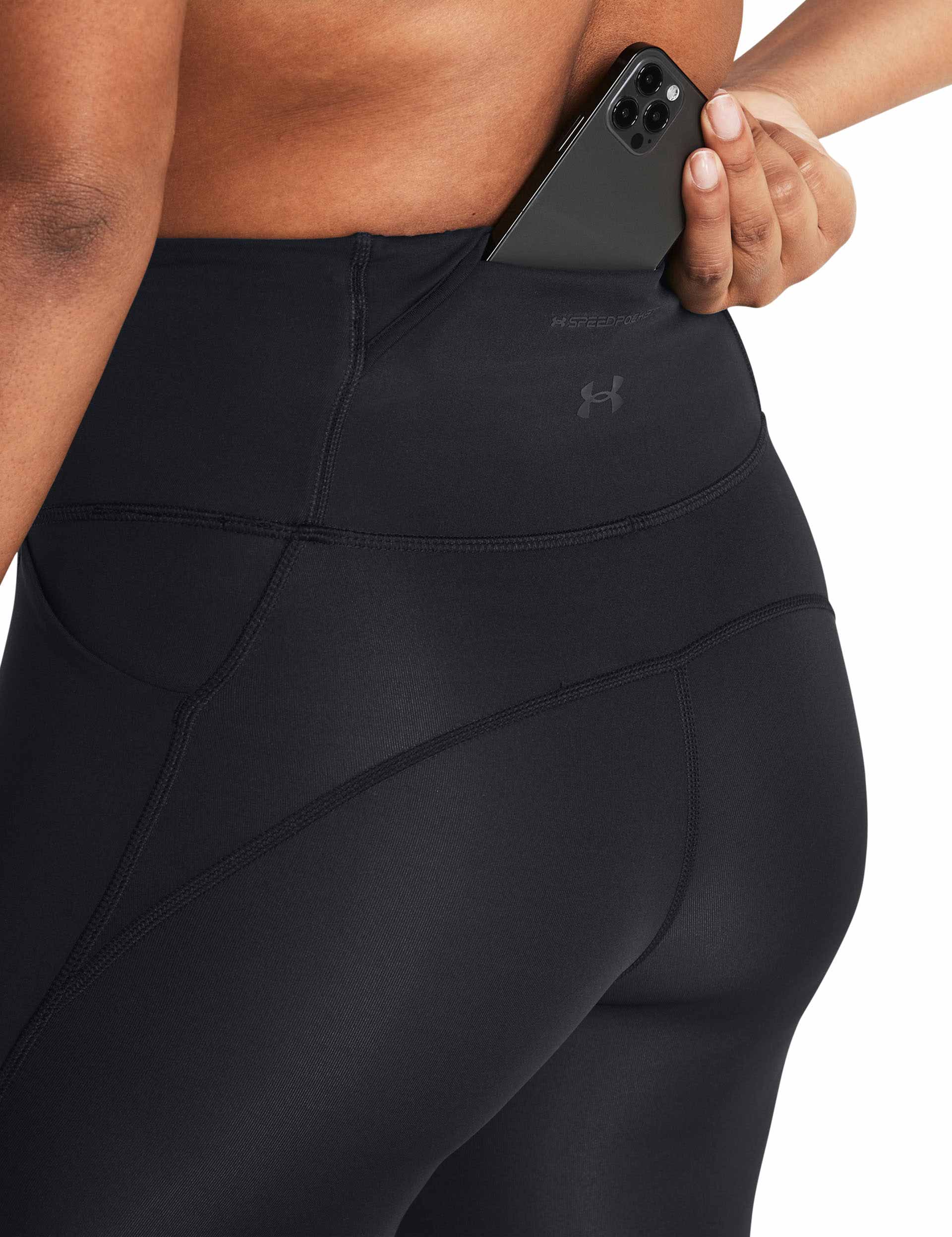 Launch Elite Ankle Tights - Black with Reflective Strips for Running, Yoga & Gym Workouts
