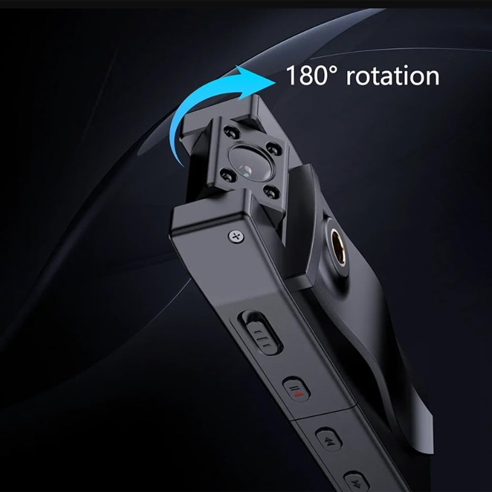 Tixqeaif Full HD 1080P Mini Camcorder - Compact ABS Body, 180° Rotating Wide Angle Lens - Perfect for Bike Riding, Sports Recording, Car DVR & Webcam Use