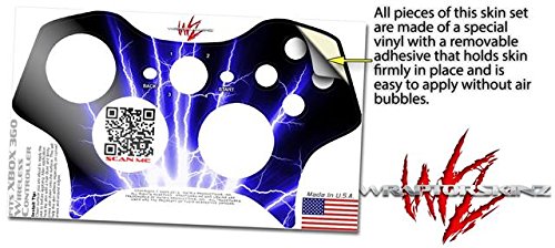 WraptorSkinz Vinyl Skin for XBOX 360 Controller - Lightning Blue | Gaming Protection