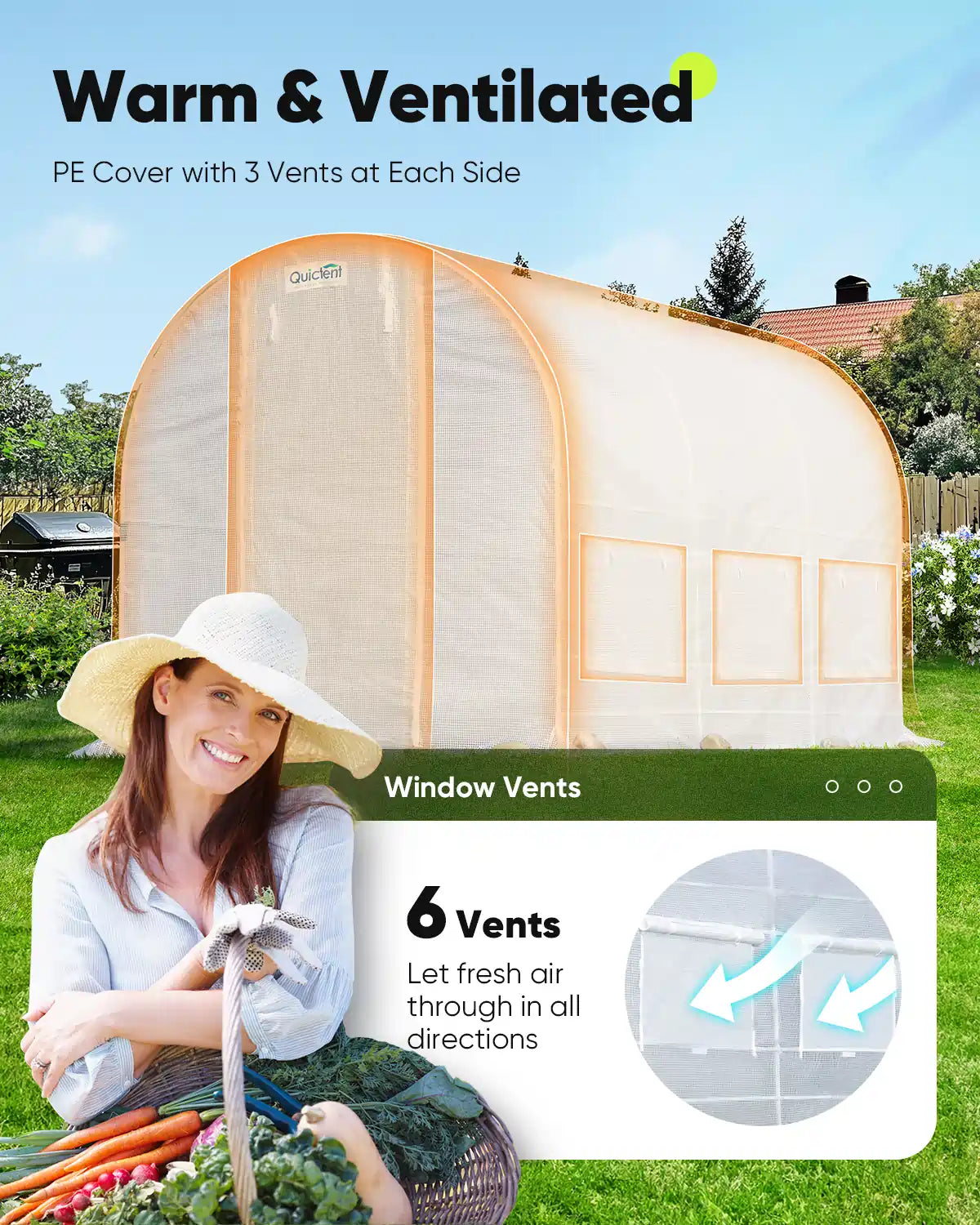 12' x 7' x 7' Walk-in Tunnel Greenhouse for Gardening, Plant Protection & Year-Round Growing - Perfect for Backyards, Small Farms & Urban Gardening