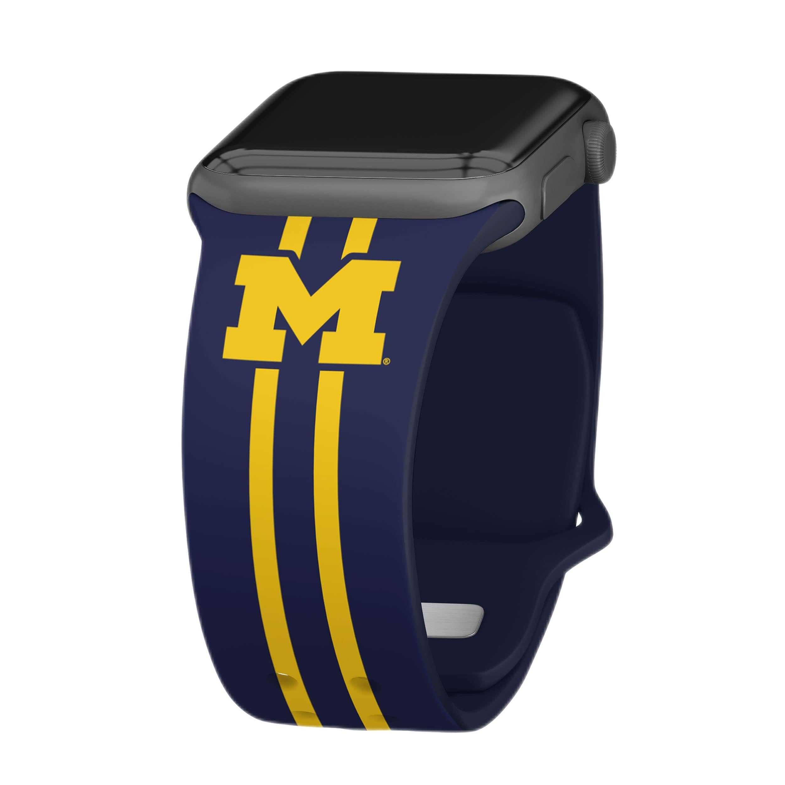 Affinity Bands Michigan Wolverines HD Apple Watch Band - Compatible with All Apple Watch Series (38mm/40mm/41mm/42mm/44mm/45mm) - Durable Sport Strap for Gym, Running & Daily Wear - Officially Licensed Michigan Wolverines Merchandise