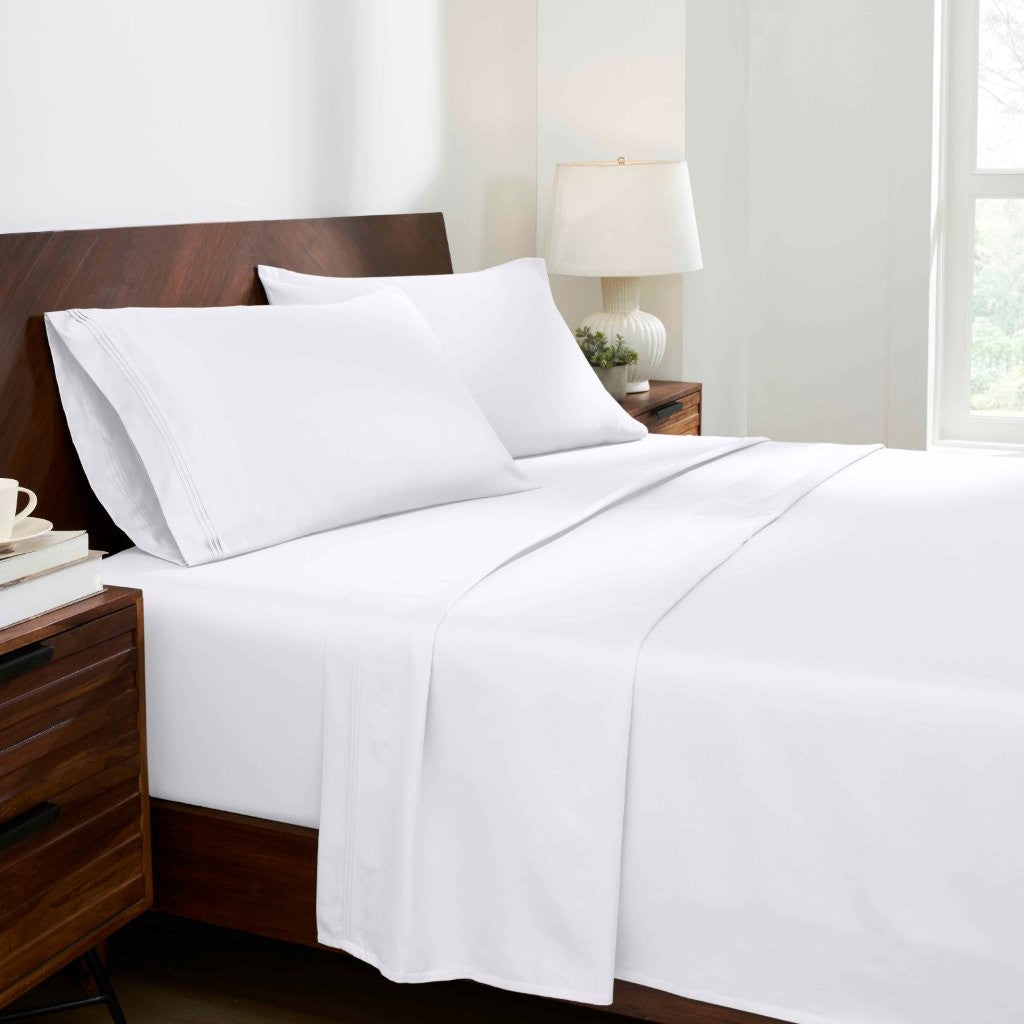 1000 Thread Count Egyptian Cotton Bed Sheet Set - Super Soft Luxury Sheets for Olympic Queen Size Bed - Perfect for Home, Hotel & Guest Room Comfort