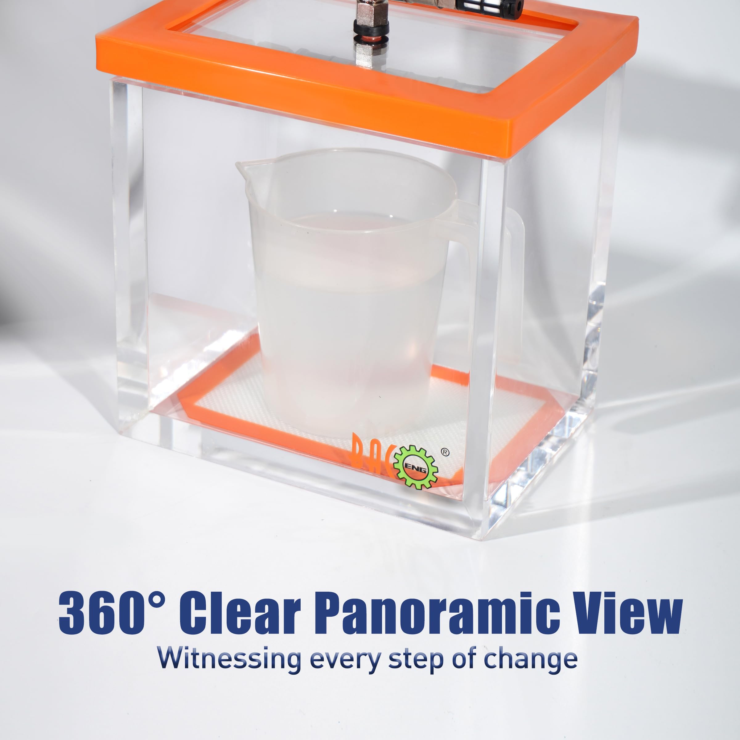 BACOENG 2 Gallon Vacuum Chamber Kit - Acrylic Degassing Chamber for Resin, Silicone & Epoxy - Perfect for DIY Crafts, Jewelry Making, and Mold Casting Projects