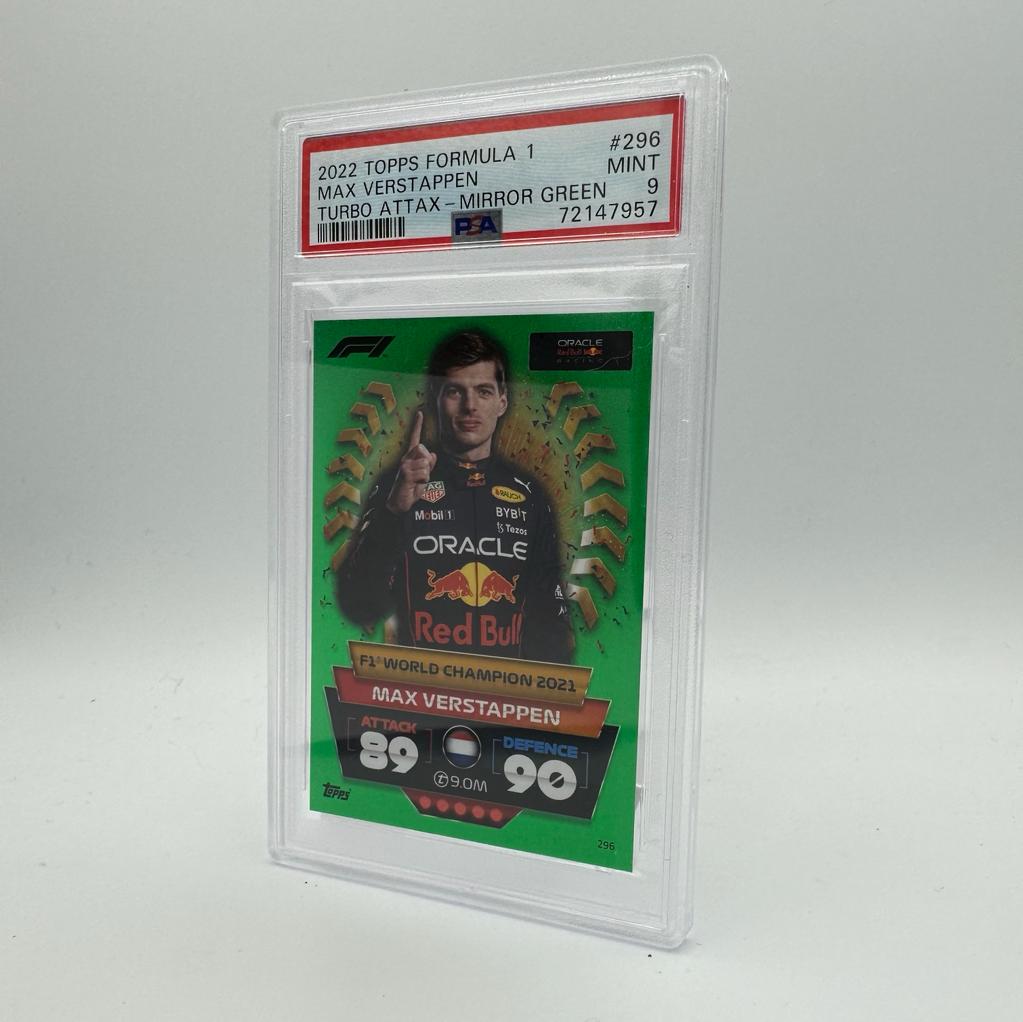 PSA 9 Graded Max Verstappen Turbo Attax 2022 Trading Card Set of 5 Limited Edition /500 - Perfect for F1 Collectors, Sports Memorabilia Enthusiasts & Racing Fans Display