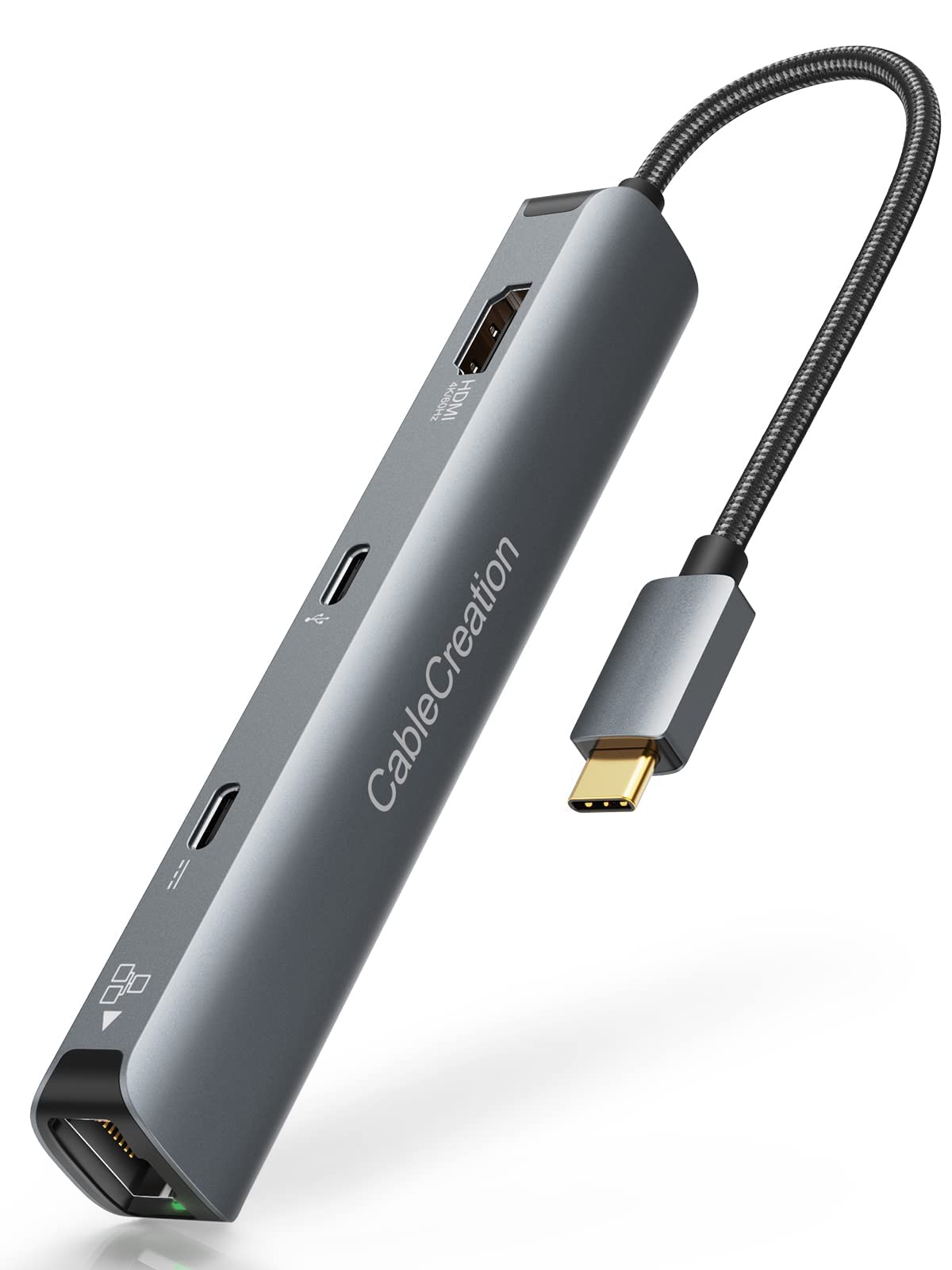 CableCreation 6-in-1 USB C Hub Multiport Adapter with 16.4FT Active USB 3.0 Extension Cable - USB C to HDMI, Ethernet, USB-A Ports - Perfect for MacBook Pro, Dell XPS, iPad Pro & Home Office Setup