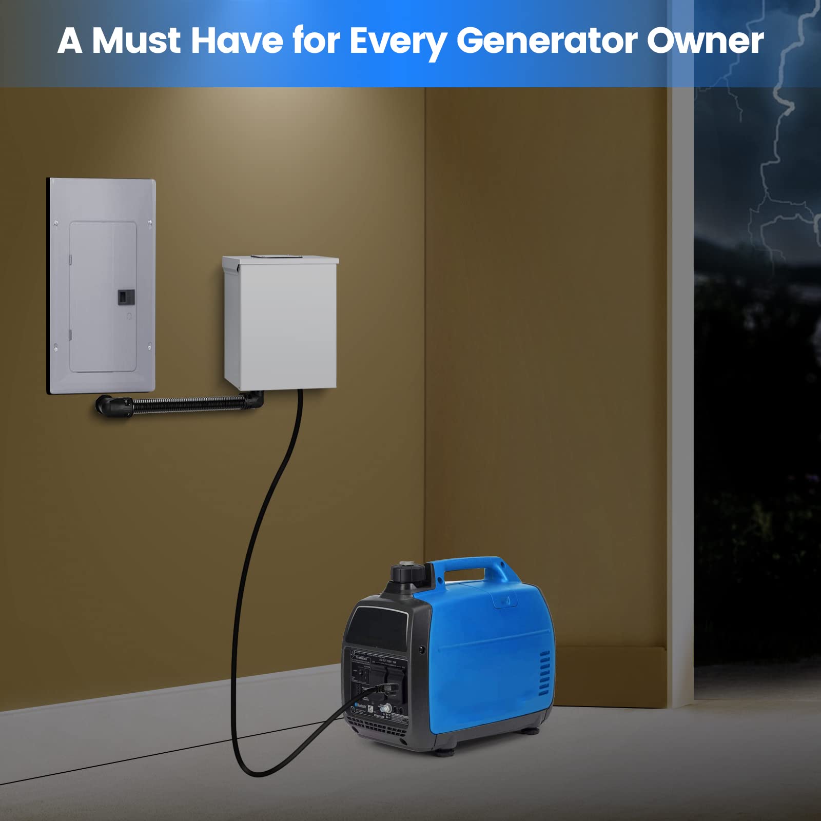 Briidea 15 Amp 120V 4-Circuit Generator Transfer Switch Kit - Indoor/Outdoor Power Transfer Panel with IP67 Waterproof Rating & Prewired Setup - Essential Backup Power Solution for Homes During Blackouts & Storms