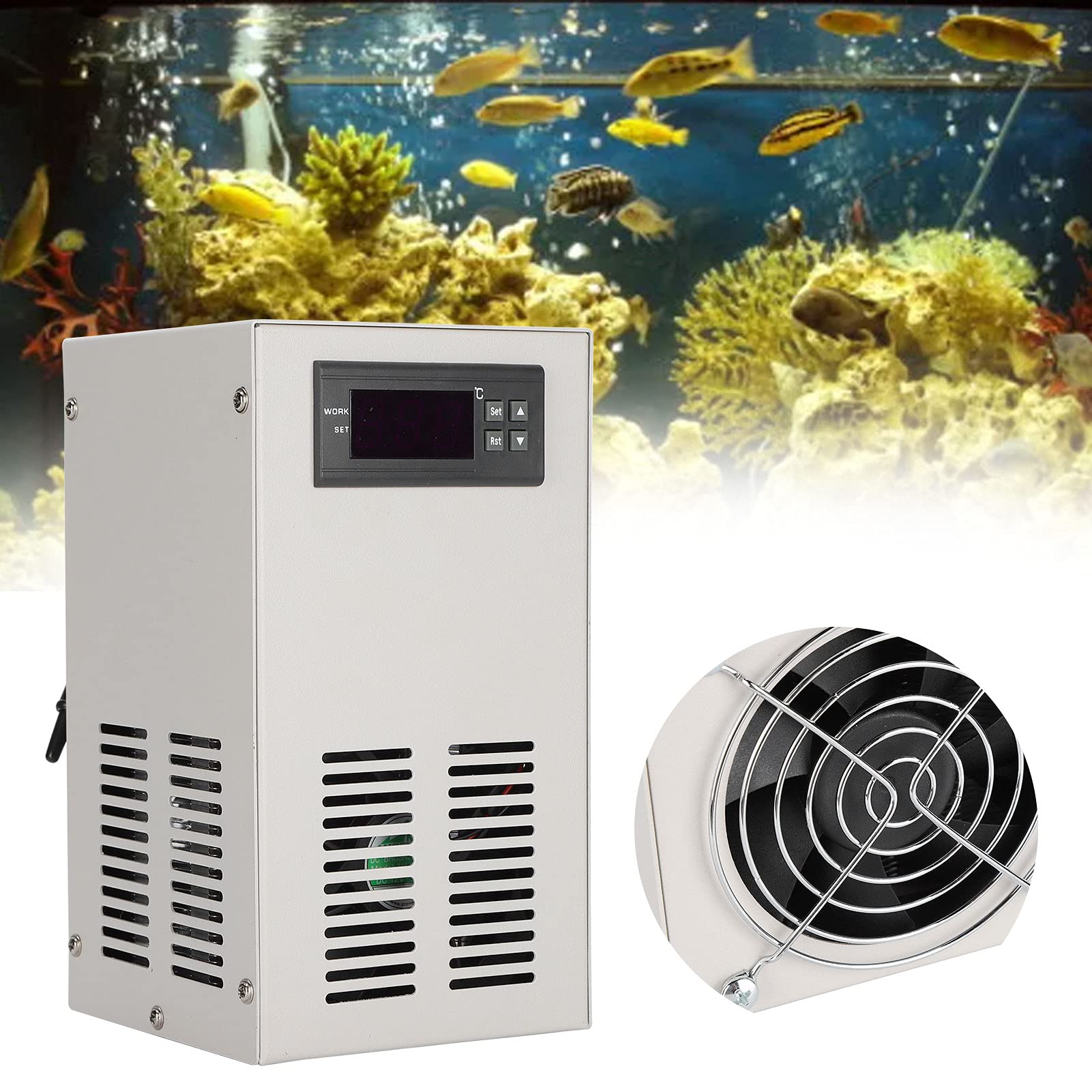Fudax Water Cooler and Warmer - Adjustable Temperature Controller for Freshwater & Saltwater Aquariums - Ideal for Fish Tanks, Aquatic Habitats, and Marine Life Environments