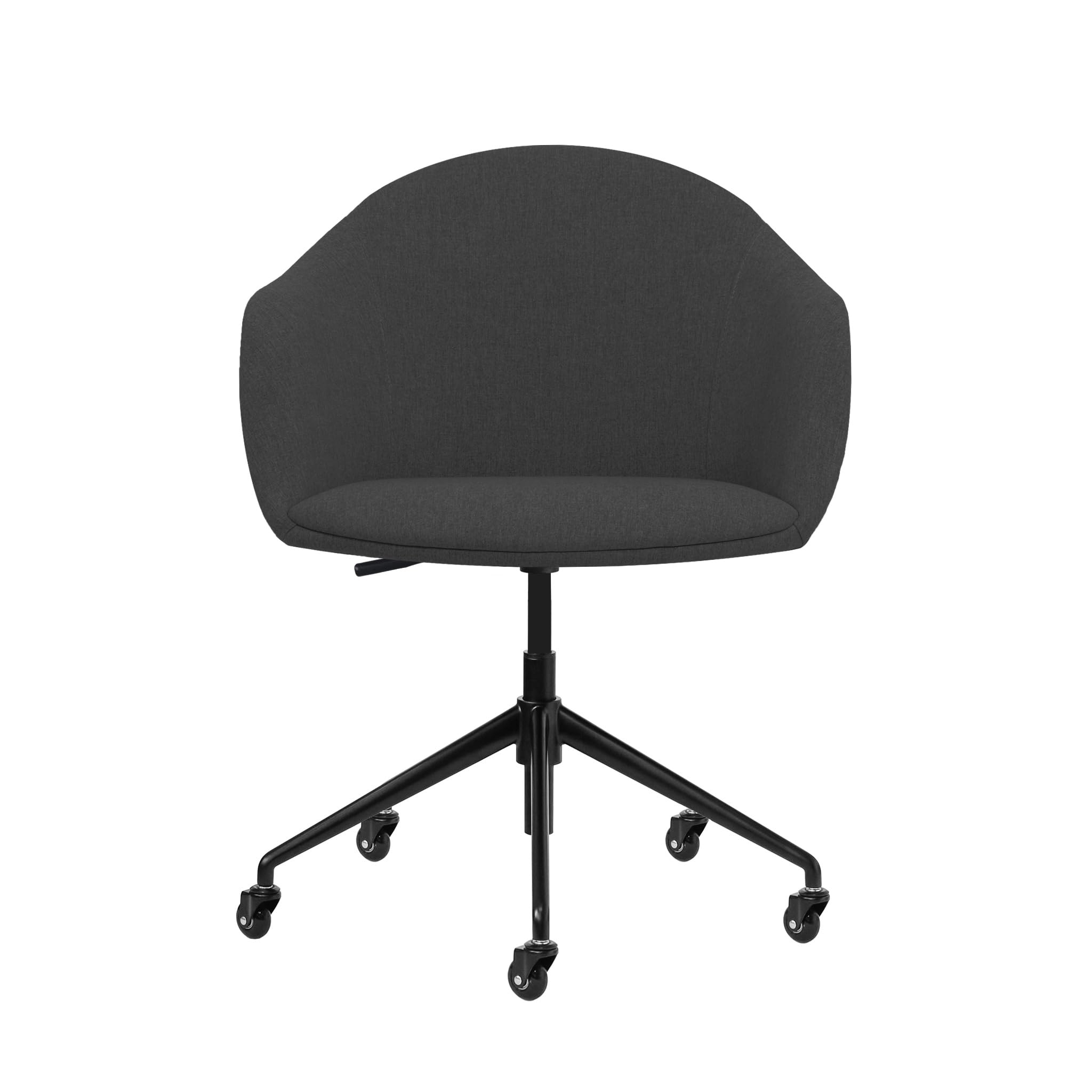 Laura Davidson Astoria II Commercial-Grade Office Chair with Wheels - Ergonomic Swivel Desk Chair for Home Office & Conference Rooms, Poly-Cotton Fabric in Charcoal - Perfect for Long Work Sessions & Professional Meetings