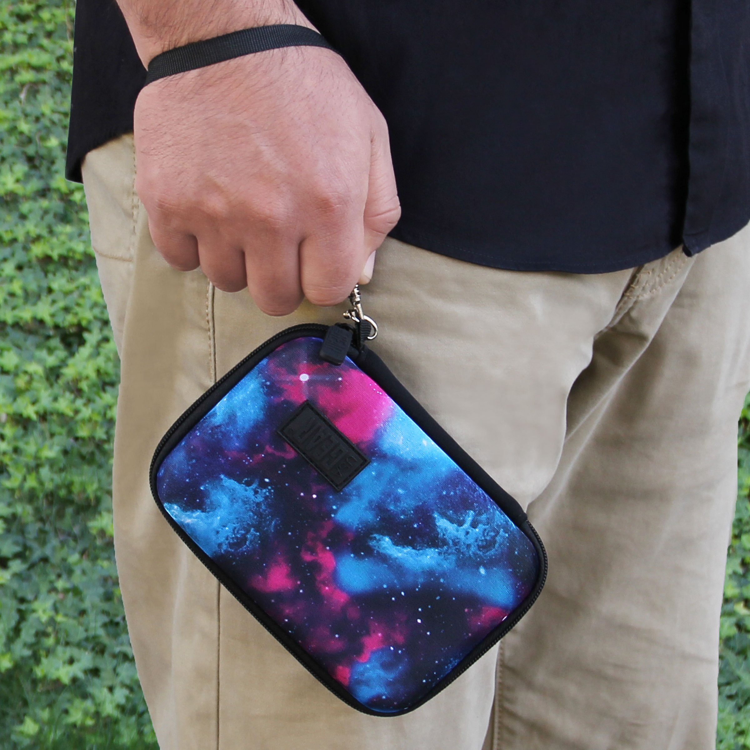USA GEAR Hard Shell Portable Printer Case - Scratch-Resistant Interior, Wrist Strap - Compatible with HP Sprocket 2x3, Instax Mini Link 2, Kodak Printomatic & More - Perfect for Travel, Parties & Photo Printing On-The-Go - Galaxy Design