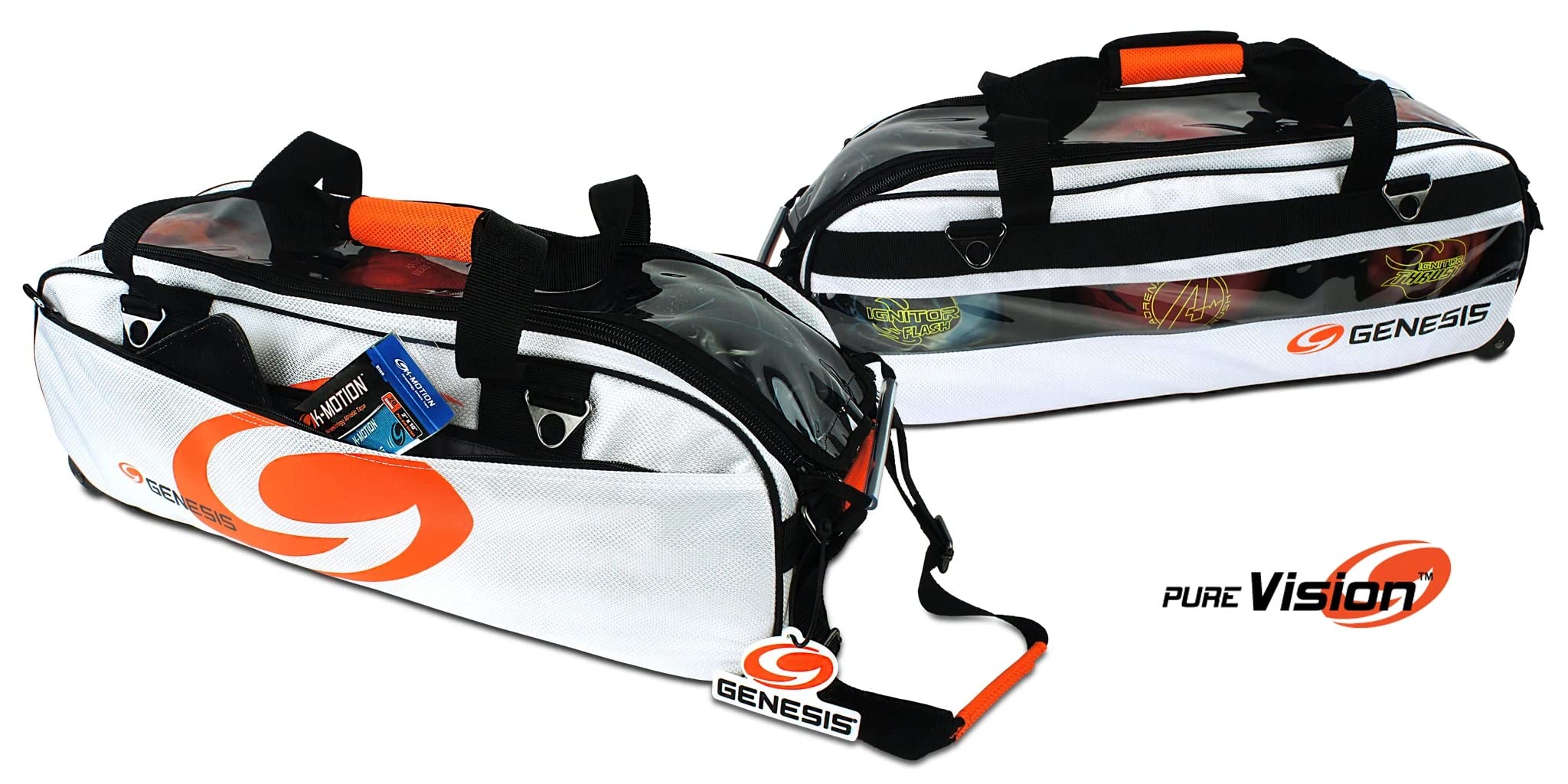 Genesis Bowling Sport 3 Ball Tote Roller Bag - Black | Durable Bowling Ball Carrier for League Play & Tournaments | Perfect for Pro & Amateur Bowlers