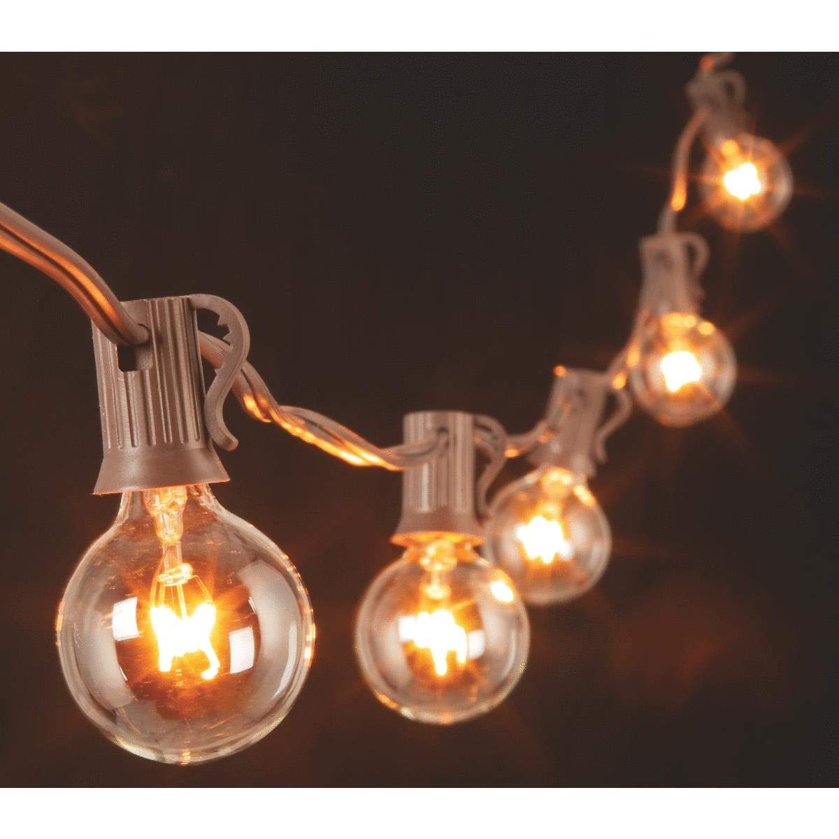 Gerson Everlasting Glow 92883 20-Count Outdoor Patio String Lights with G40 Glass Covers, 19 ft - Perfect for Backyard, Garden, and Wedding Decorations
