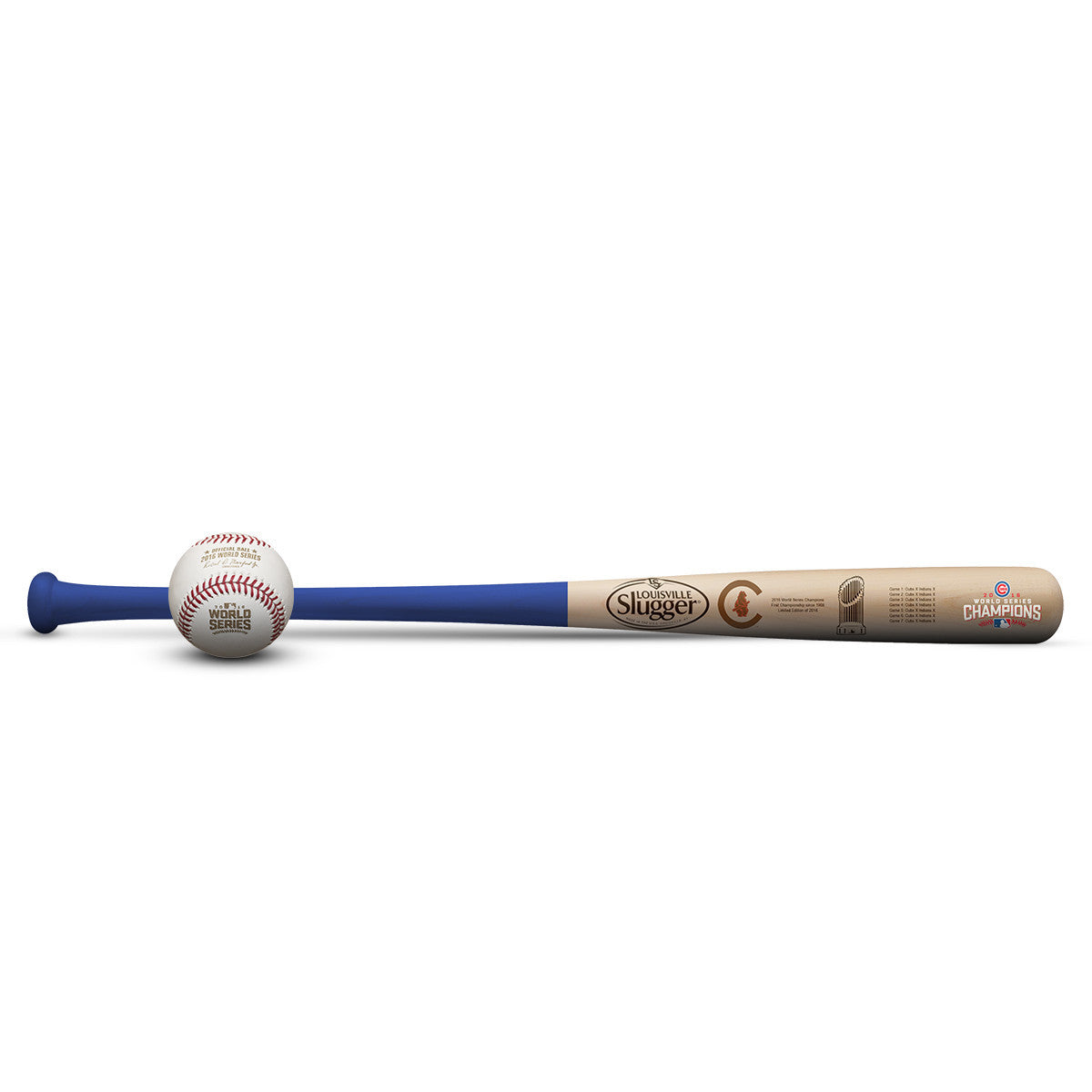 Chicago Cubs 2016 World Series Championship Replica Bat & Ball Set - Perfect for Baseball Fans, Collectors, and Sports Memorabilia Displays