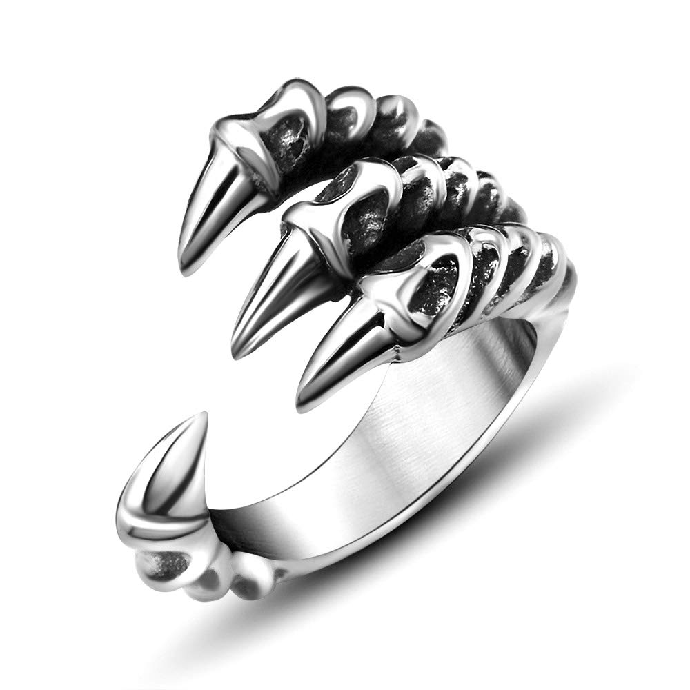 Vintage Gothic Punk Eagle Talon Ring for Women & Men - Antique Eagle Claw Jewelry - Perfect for Halloween, Cosplay, Gothic Fashion & Punk Accessories