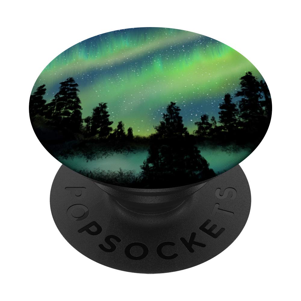 Aurora Borealis Northern Lights Pine Forest Canvas Art - Stunning Winter Landscape Wall Decor for Living Room, Bedroom & Office
