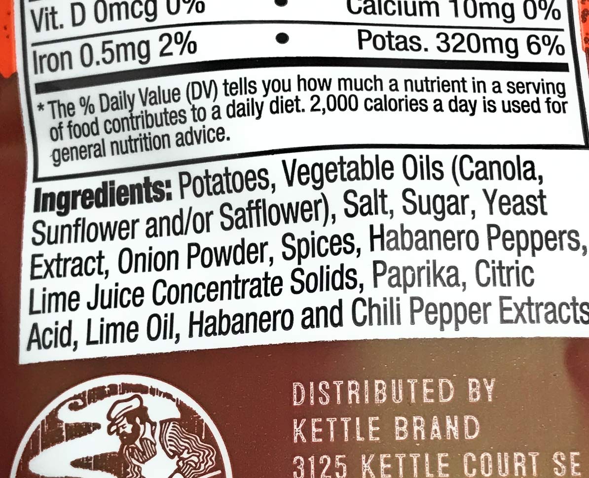 Spicy Habanero Lime Krinkle Cut Kettle Chips - 5oz Bag | Gluten-Free Snacks for Parties, Picnics & Game Nights | Crunchy Kettle-Cooked Potato Chips with Bold Flavor