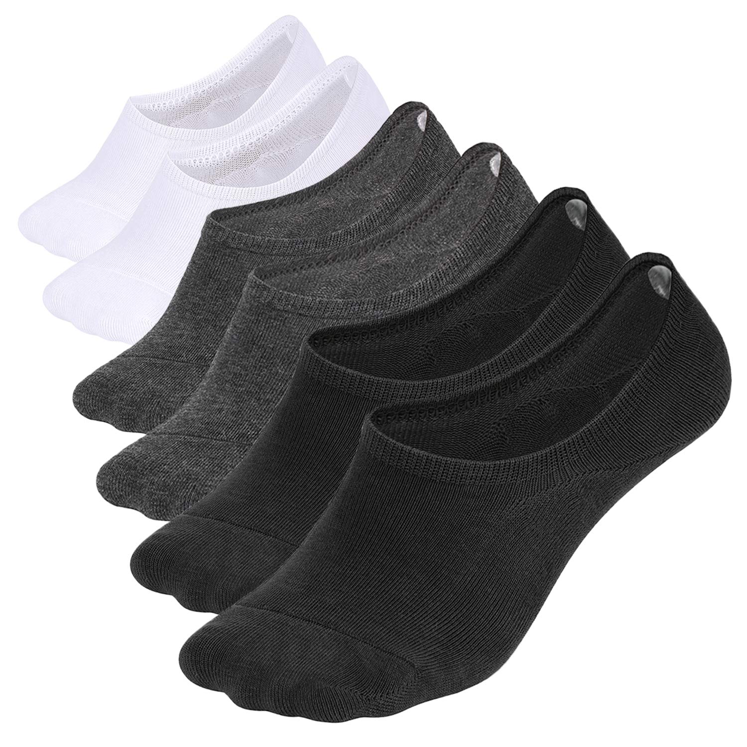WHISPER DEER No Show Socks for Men - Invisible Low Cut Loafer & Sneaker Socks with Non-Slip Grip - Perfect for Dress Shoes, Loafers and Casual Wear