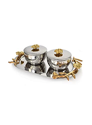Silver, 1 Tray and 2 Bowls Set