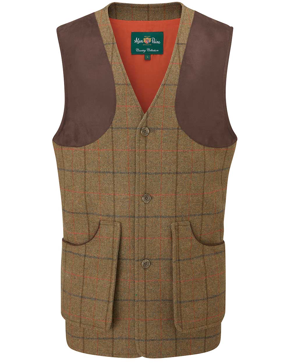 Alan Paine Combrook Tweed Shooting Waistcoat - Classic Hunting Vest for Men | Outdoor Shooting & Countryside Wear | Perfect for Hunting, Shooting Sports & Country Events