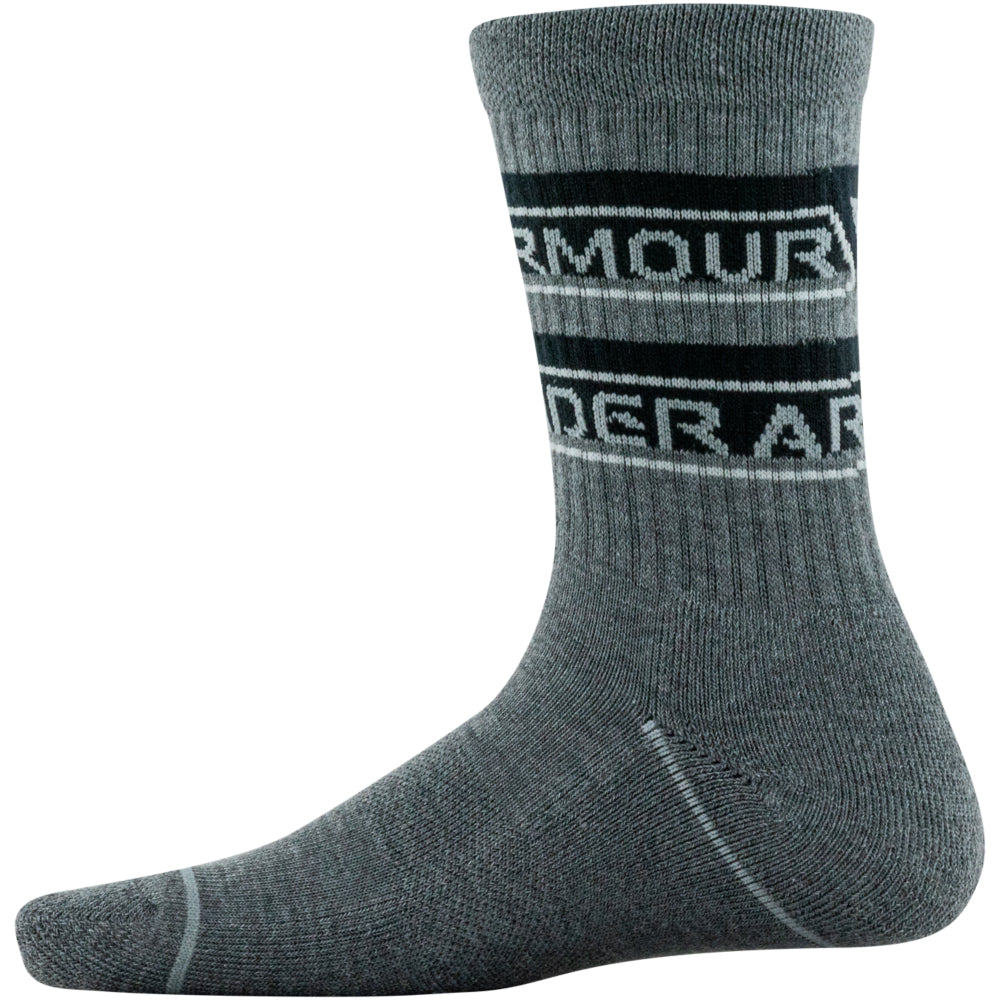 Under Armour Youth Phenom Crew Socks 3 Pack for Boys - Moisture-Wicking & Comfortable Athletic Socks for Sports, Running, and Everyday Wear