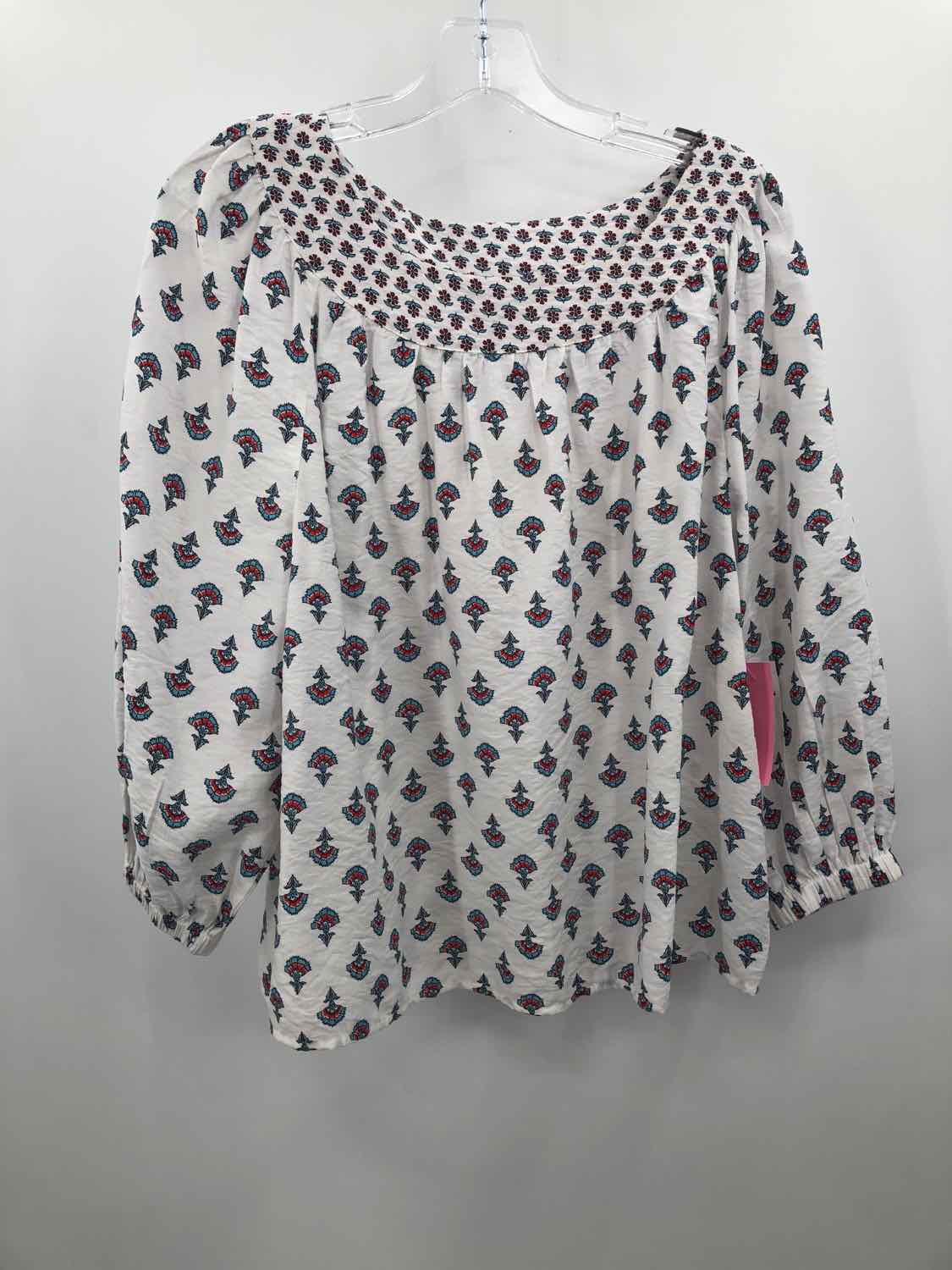 Pre-Owned Ann Taylor White Printed Blouse Size Small - Perfect for Office Wear, Casual Outfits & Special Occasions