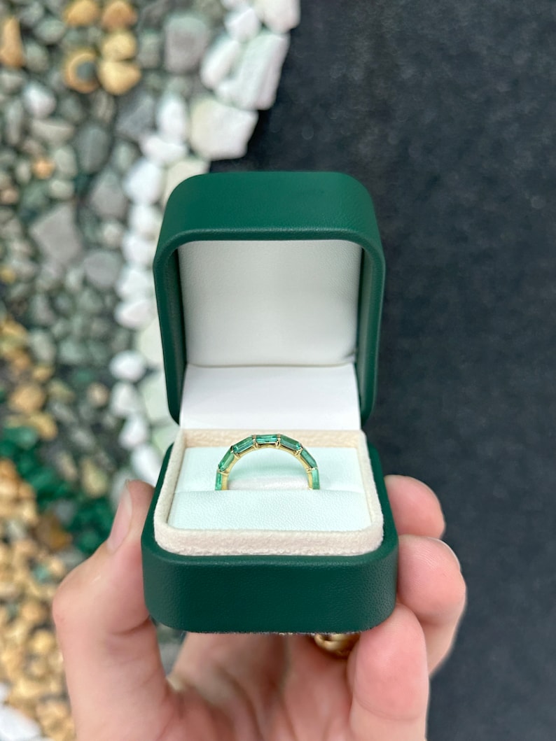 1.80tcw 14K Gold Large Emerald Baguette Wedding Engagement Ring for Women - Elegant Bridal Jewelry Gift for Anniversary, Proposal & Special Occasions