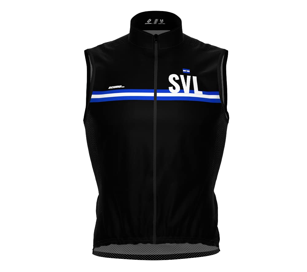 ScudoPro Men's Windbreaker Vest for Cycling & Running - Lightweight, Breathable Sports Jacket - Perfect for Outdoor Activities, Hiking, and Jogging - El Salvador Country Code Design
