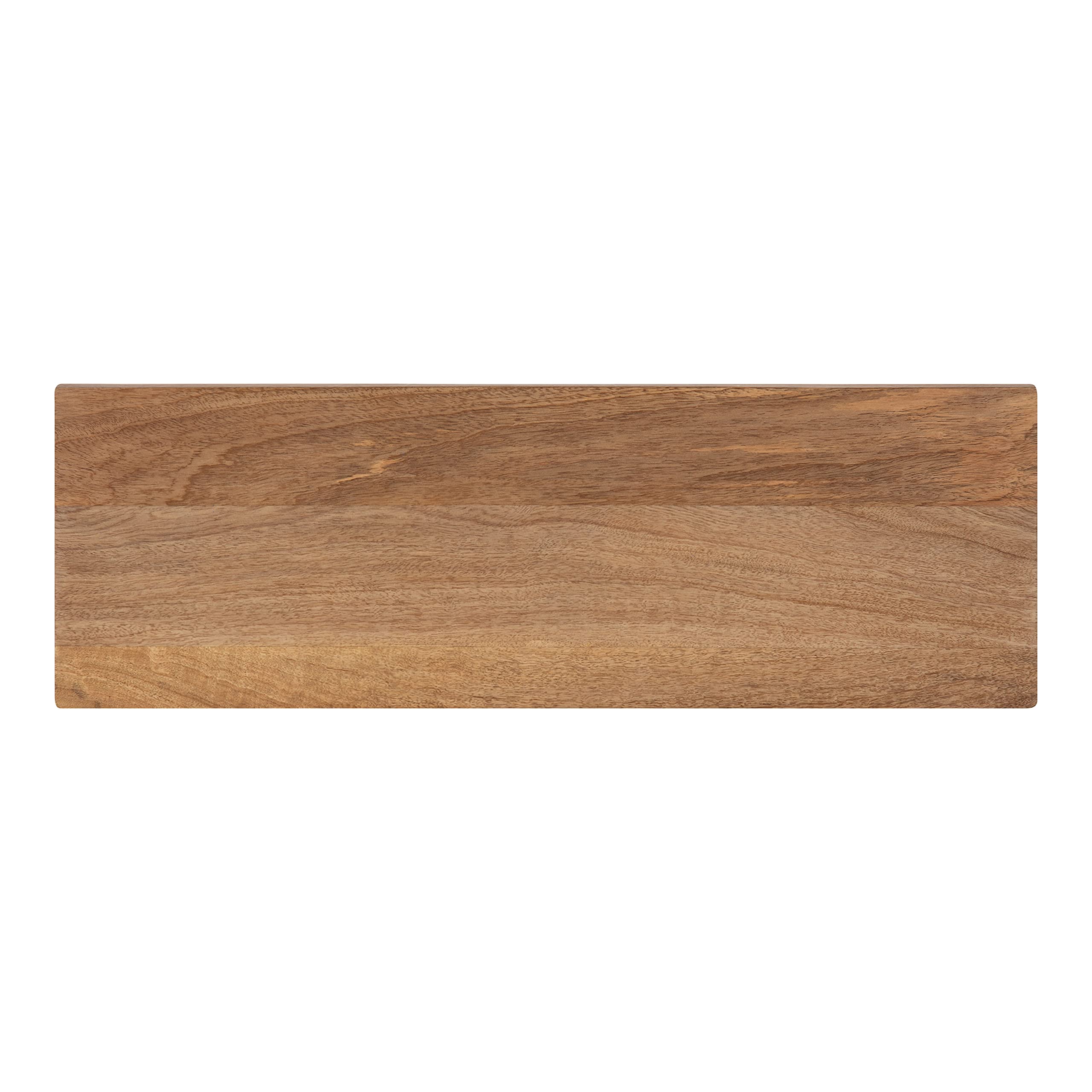 Kate and Laurel Lankford 24 Inch Modern Wood Wall Shelf - Natural Wood & White Floating Shelf for Home Decor, Storage & Display - Perfect for Living Room, Bedroom & Office Organization