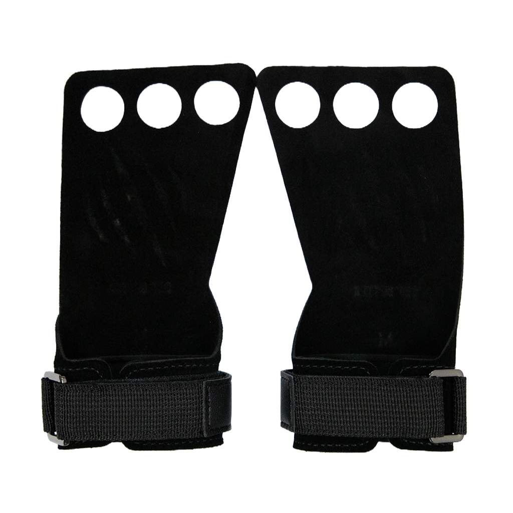 Bear KompleX 3 Hole Hand Grips for CrossFit & Weightlifting - Durable Black Workout Grips for Pull-Ups, Deadlifts & Gym Training