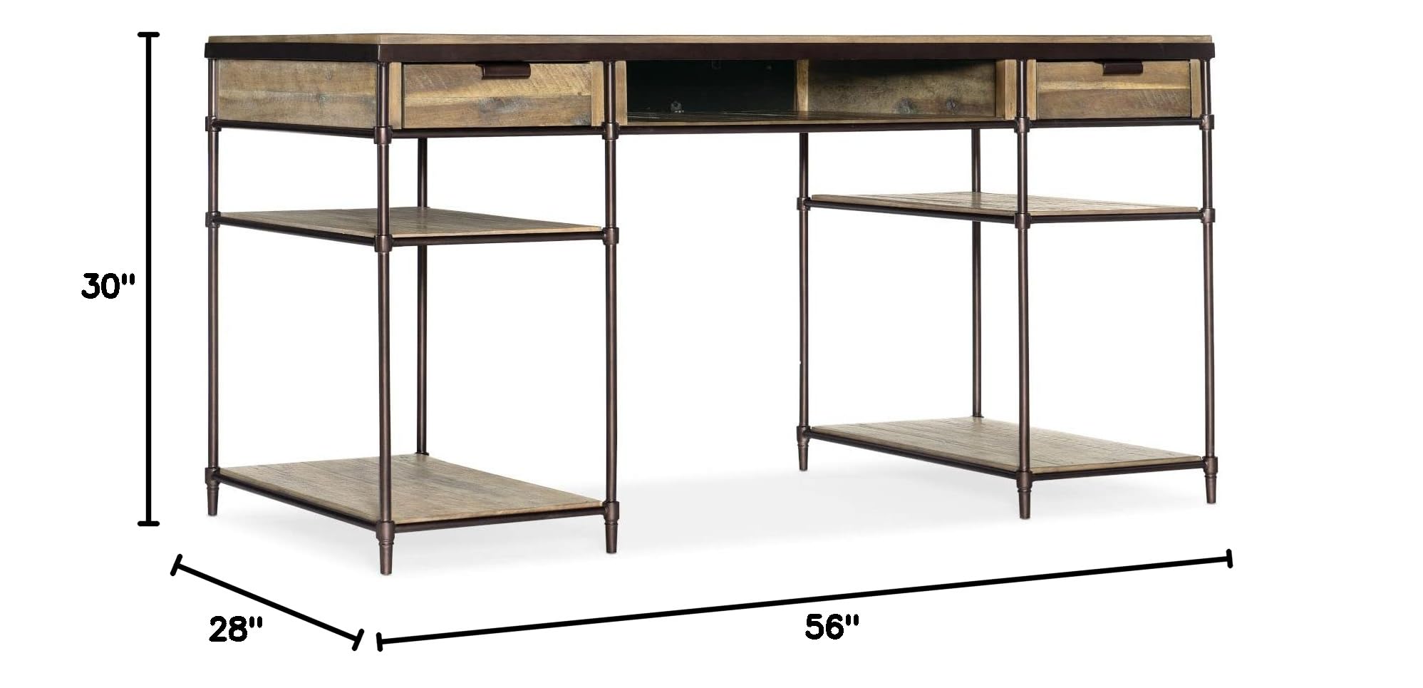 Hooker Furniture Home Office St. Armand Writing Desk - Modern Computer Desk for Small Spaces, Work from Home & Study - Solid Wood Home Office Desk with Storage Drawer