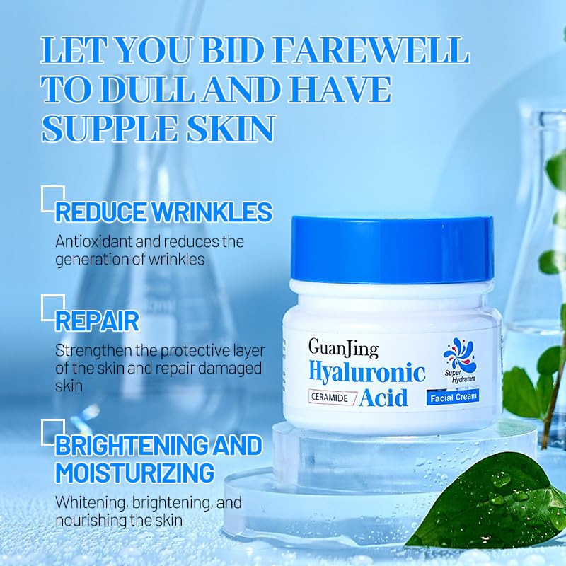 **Hyaluronic Acid Skincare Set for Women - 4PCS Face Care Kit with Cleanser, Serum, Lotion & Cream | Hydrating Moisturizer for Glowing Skin | Perfect Gift Set for Daily Skincare Routine & Spa Days**
