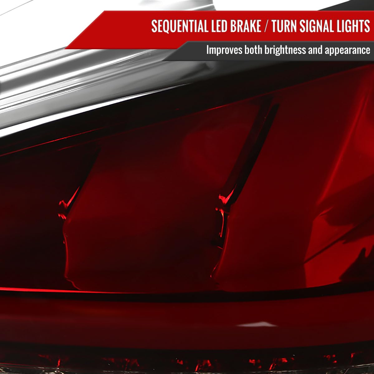 Genesis Coupe LED Tail Lights - Red Smoke Sequential Turn Signals & Brake Lights (Fits 2010-2016 Models) - Upgrade Your Ride with Enhanced Visibility & Style for Night Driving & Custom Car Shows
