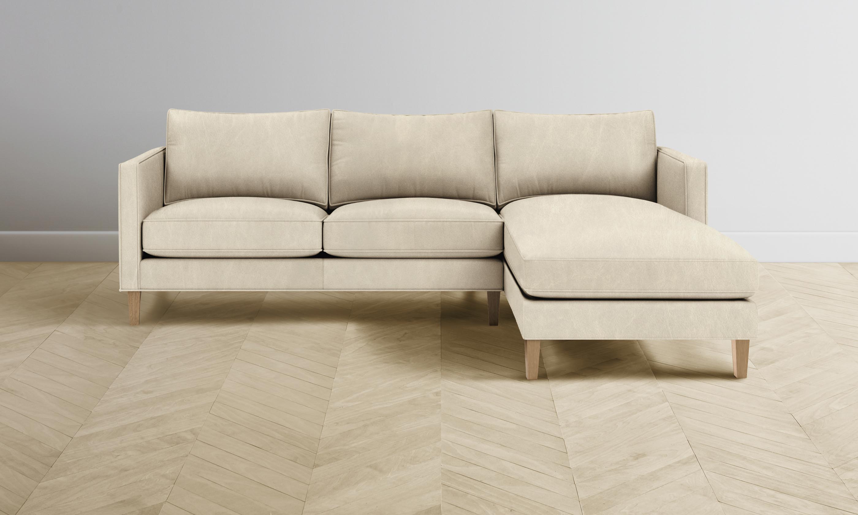 Premium Crosby Sectional Sofa in Tuscan Leather Bisque - Luxurious Comfort for Living Room, Lounge & Family Room